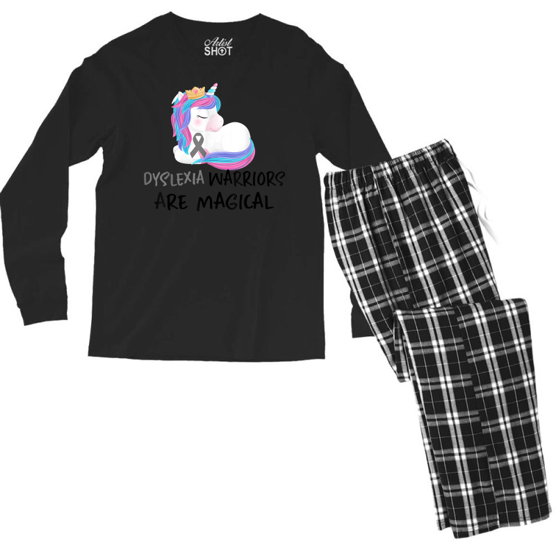 Dyslexia Magical Unicorn Learning Disability Dyslexic Alexia T Shirt Men's Long Sleeve Pajama Set by saterseim | Artistshot