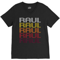 Raul Retro Wordmark Pattern   Vintage Style T Shirt V-neck Tee | Artistshot