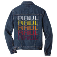 Raul Retro Wordmark Pattern   Vintage Style T Shirt Men Denim Jacket | Artistshot