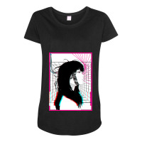 Cyberpunk Cyborg Girl Color Glitch Futuristic Style Maternity Scoop Neck T-shirt | Artistshot