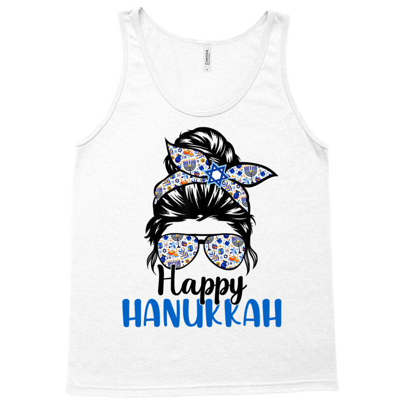 Happy Hanukkah Jewish Messy Christmas Pajama Gift Tank Top | Artistshot