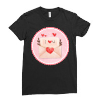 Valentines Day T  Shirt Valentine's Day Scallop Circle Love Letter 4 T Ladies Fitted T-shirt | Artistshot