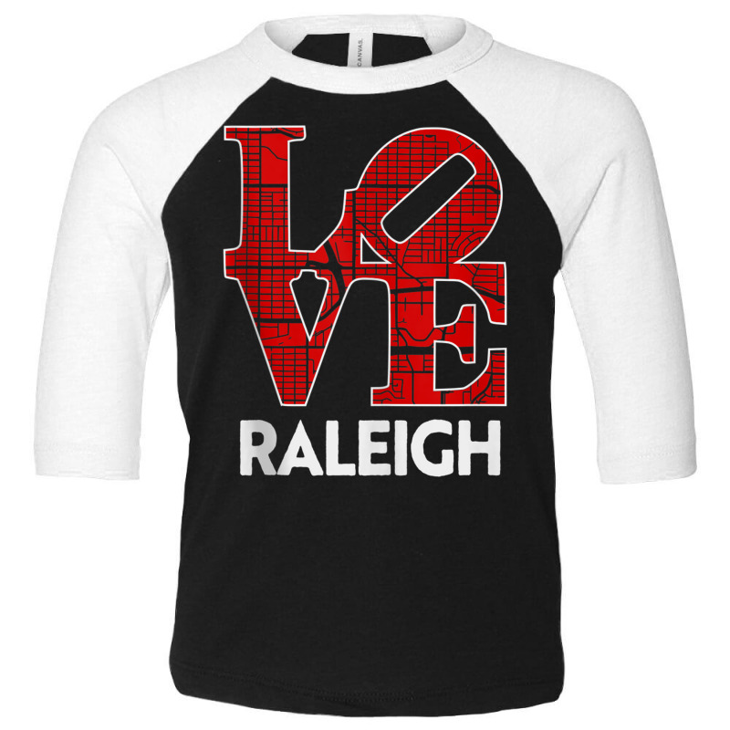 Love Raleigh City Map From Raleigh 919 Tank Top Toddler 3/4 Sleeve Tee by wafaha | Artistshot