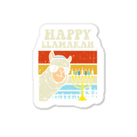 Happy Llamakah Jewish Llama Funny Hanukkah Pajamas Chanukah Sticker | Artistshot