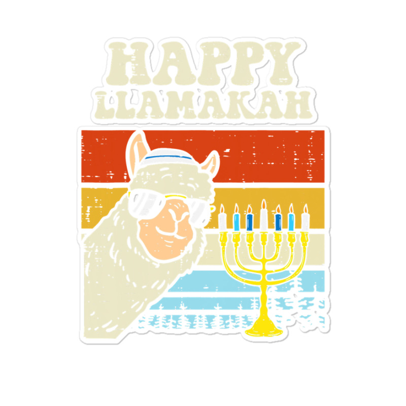 Happy Llamakah Jewish Llama Funny Hanukkah Pajamas Chanukah Sticker | Artistshot