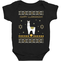 Happy Llamakkah Funny Jewish Ugly Hanukkah Christmas Baby Bodysuit | Artistshot