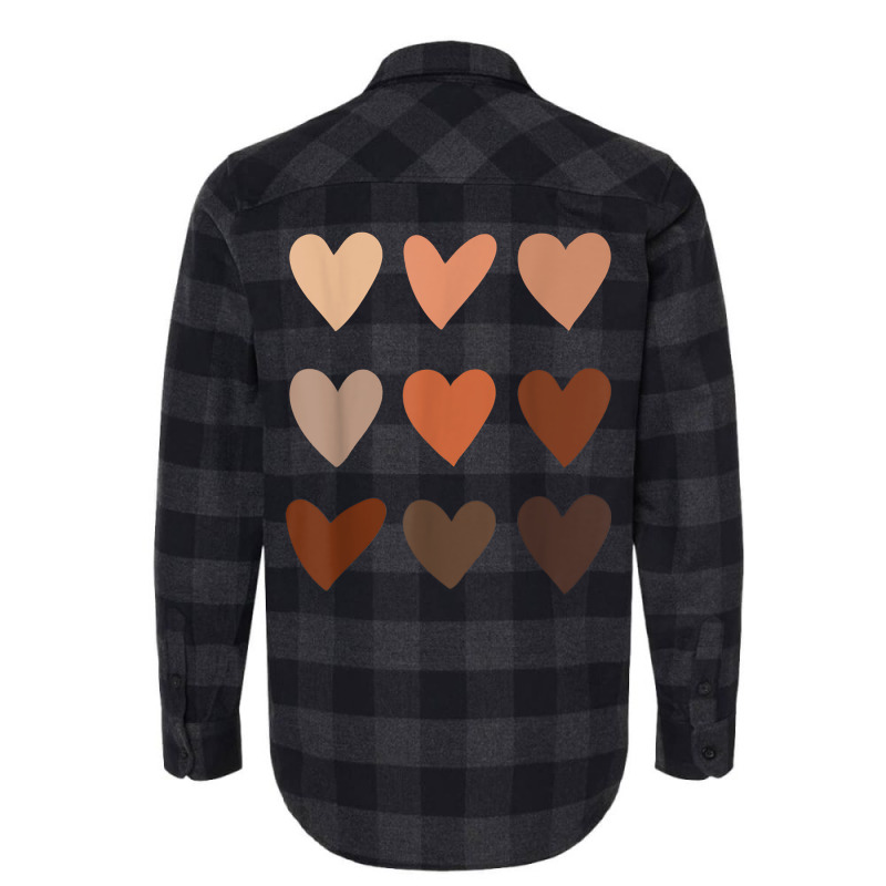 Melanin Skin Tone Hearts, Be Kind, Black History Month T Shirt Flannel Shirt | Artistshot