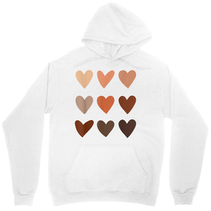 Melanin Skin Tone Hearts, Be Kind, Black History Month T Shirt Unisex Hoodie | Artistshot