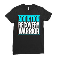 Minimal Text For Addiction Recovery Warrior Alcohol & Drugs T Shirt Ladies Fitted T-shirt | Artistshot