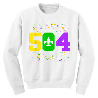 Mardi Gras 504 Carnival Party Funny New Orleans Parade T Shirt Youth Sweatshirt | Artistshot