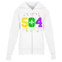 Mardi Gras 504 Carnival Party Funny New Orleans Parade T Shirt Youth Zipper Hoodie | Artistshot