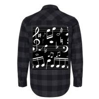 Dancing Music Notes Black And White Flannel Shirt | Artistshot