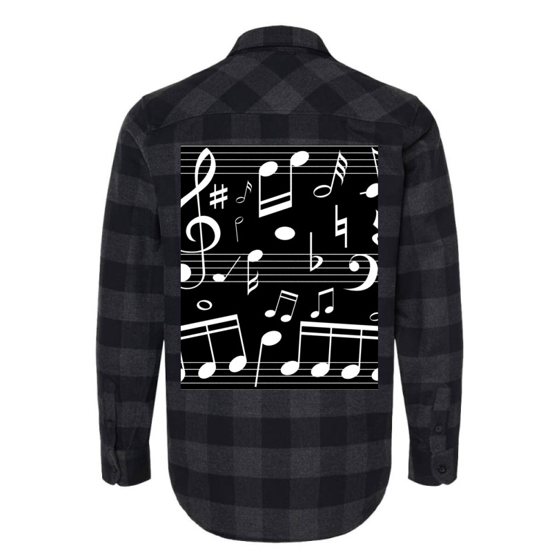 Dancing Music Notes Black And White Flannel Shirt by CHARLOTTELYNNTAYLOR | Artistshot