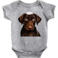 Jewish Chocolate Lab  Dog Chanukah Gift Funny Hanukkah Baby Bodysuit | Artistshot