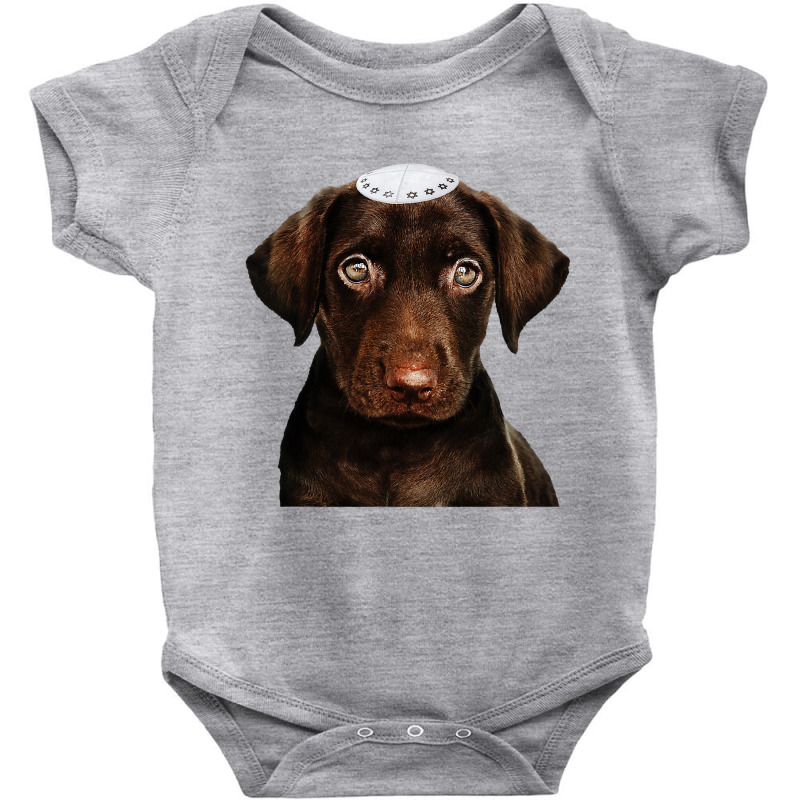 Jewish Chocolate Lab  Dog Chanukah Gift Funny Hanukkah Baby Bodysuit | Artistshot