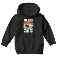 Mens Never Underestimate An Old Man With A Diving Suit T Shirt Youth Hoodie | Artistshot