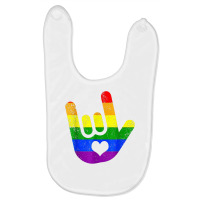 Asl I Love You Lgbt Pride Sign Language Heart Love Is Love T Shirt Baby Bibs | Artistshot