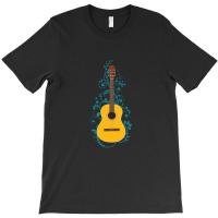 Classical Acoustic Guitar Flowering Vines T-shirt | Artistshot