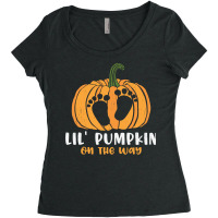 Little Pumpkin Pregnancy Mom To Be Halloween Pregnant Mother Sweatshir Women's Triblend Scoop T-shirt | Artistshot