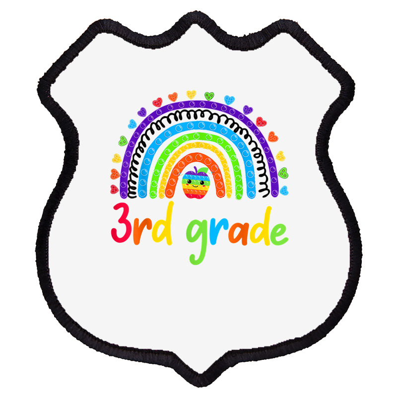 Rainbow 100 Days Of 3rd Grade Poppin 100th Day Pop It T Shirt Shield Patch | Artistshot