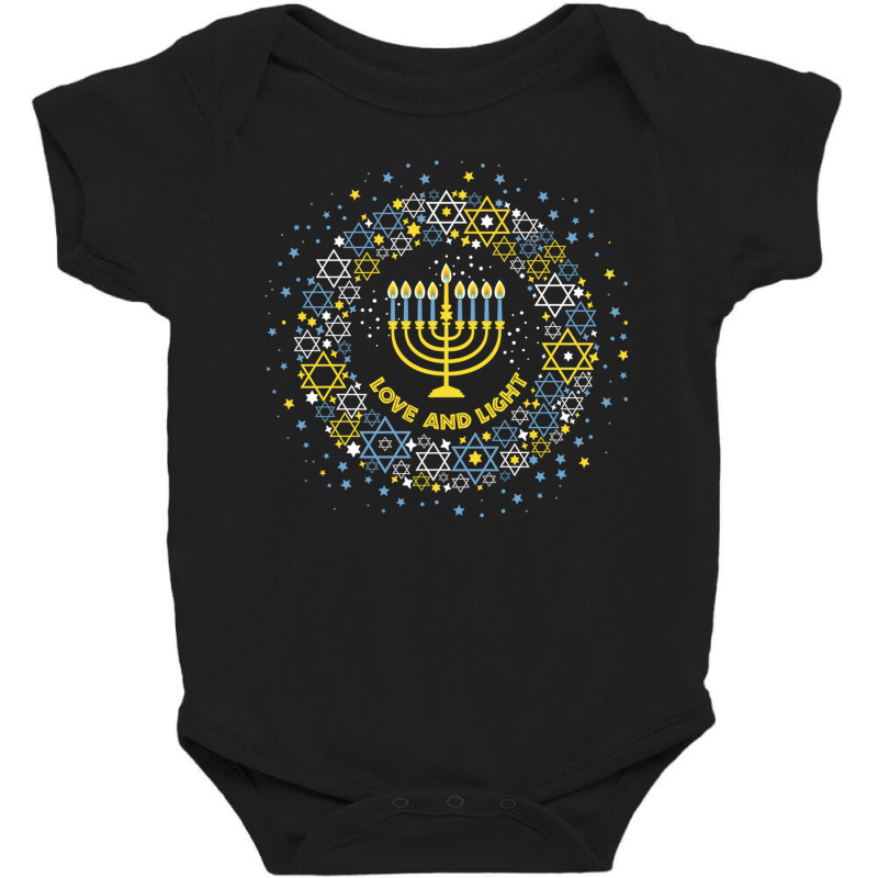 Love And Light Hanukkah  Jew Menorah Jewish Chanukah Baby Bodysuit | Artistshot