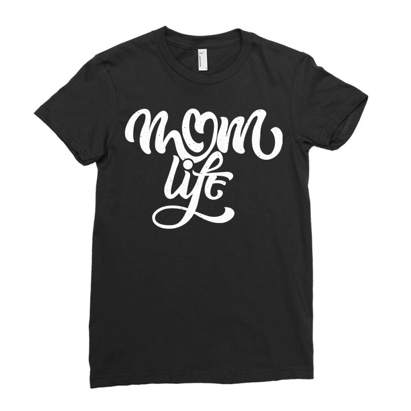 Lovely Mommy And Heart With Mom Life Pullover Hoodie Ladies Fitted T-Shirt by men.adam | Artistshot