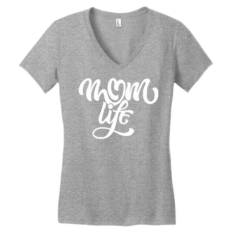 Lovely Mommy And Heart With Mom Life Pullover Hoodie Women's V-Neck T-Shirt by men.adam | Artistshot