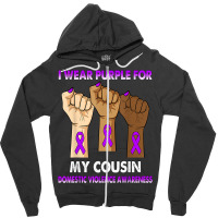 Silence Hand I Wear Purple For My Cousin Domestic Violence T Shirt Zipper Hoodie | Artistshot