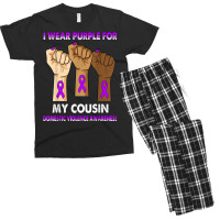 Silence Hand I Wear Purple For My Cousin Domestic Violence T Shirt Men's T-shirt Pajama Set | Artistshot