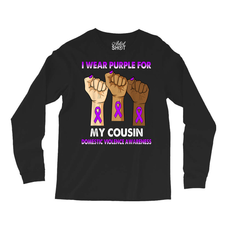 Silence Hand I Wear Purple For My Cousin Domestic Violence T Shirt Long Sleeve Shirts by casimircorjki0 | Artistshot