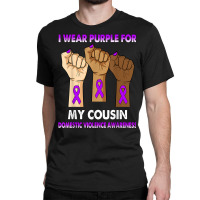 Silence Hand I Wear Purple For My Cousin Domestic Violence T Shirt Classic T-shirt | Artistshot