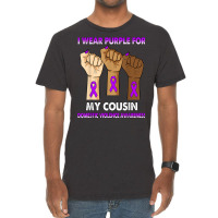 Silence Hand I Wear Purple For My Cousin Domestic Violence T Shirt Vintage T-shirt | Artistshot