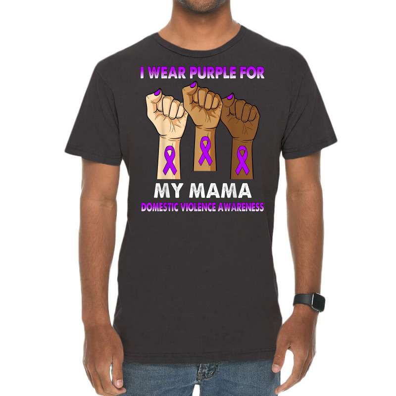 Silence Hand I Wear Purple For My Mama Domestic Violence T Shirt Vintage T-Shirt by kaykemyjoa | Artistshot