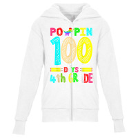 Poppin 100 Days 4th Grade Dinosaur Primary School Kid T Shirt Youth Zipper Hoodie | Artistshot