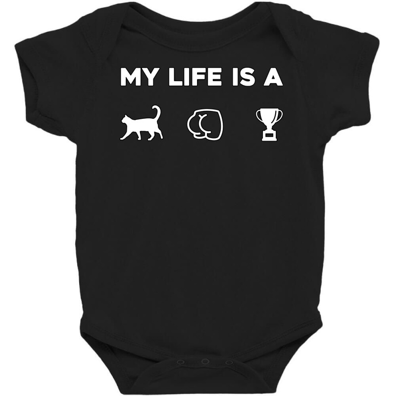 My Life Is A Catastrophe   Funny Witty Cat Butt Trophy Pullover Hoodie Baby Bodysuit by lelalucin | Artistshot