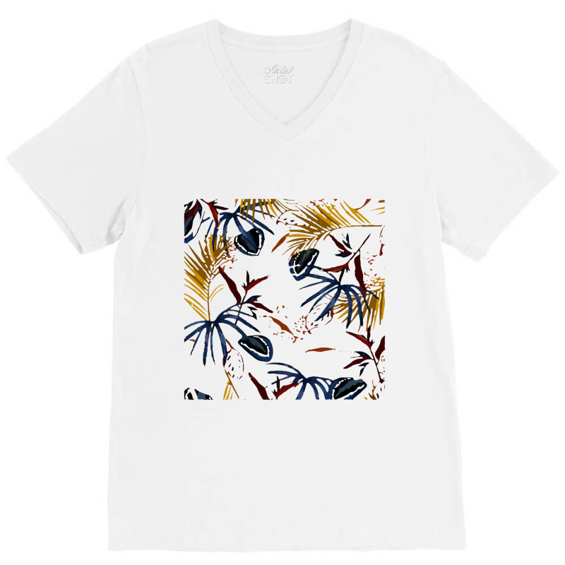 Wild Floral Vegetation V-neck Tee | Artistshot