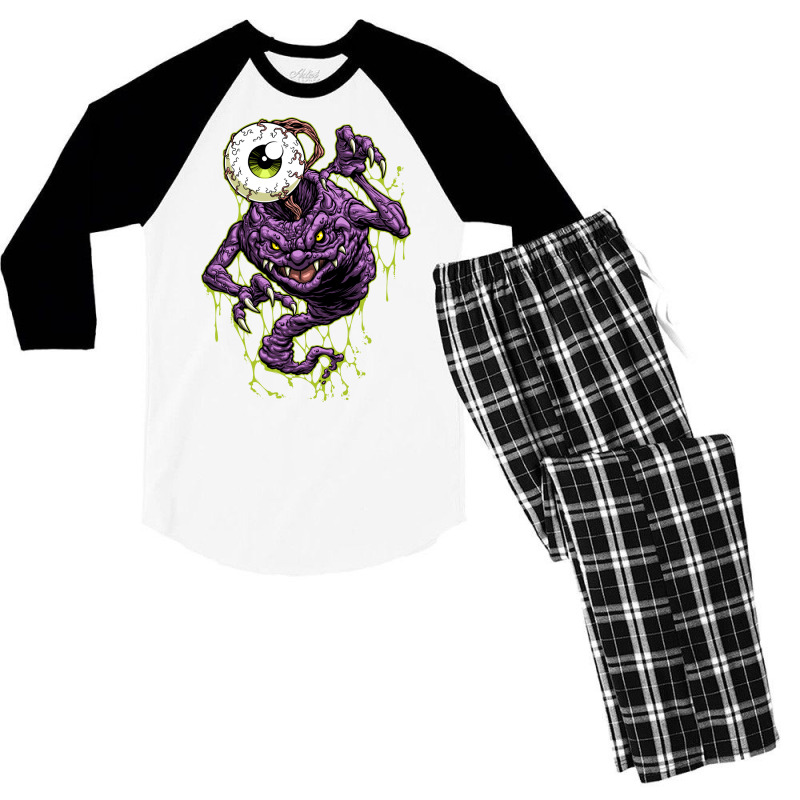 Big Eyeball Ghost! Men's 3/4 Sleeve Pajama Set | Artistshot