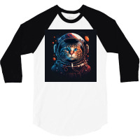 Astronaut Cat 3/4 Sleeve Shirt | Artistshot