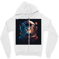 Astronaut Cat Zipper Hoodie | Artistshot