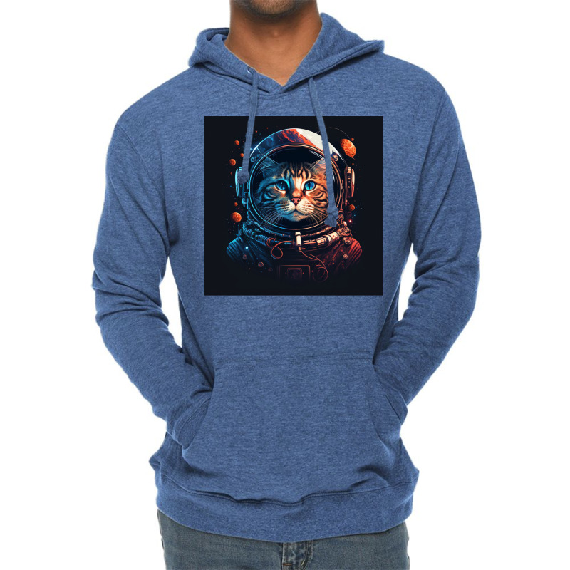 Astronaut Cat Lightweight Hoodie | Artistshot