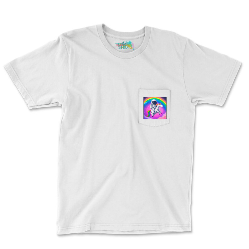 Astronaut Riding Rainbowcorn Pocket T-shirt | Artistshot