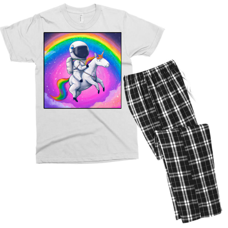 Astronaut Riding Rainbowcorn Men's T-shirt Pajama Set | Artistshot