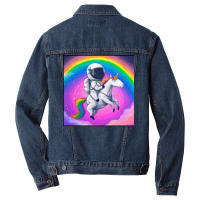 Astronaut Riding Rainbowcorn Men Denim Jacket | Artistshot