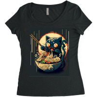 Cat Eating Ramen Women's Triblend Scoop T-shirt | Artistshot