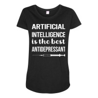 Antidepressant Artificial Intelligence Ai Maternity Scoop Neck T-shirt | Artistshot