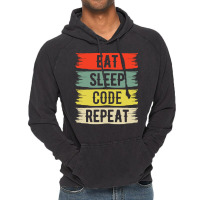 Eat Sleep Code Repeat Vintage Hoodie | Artistshot