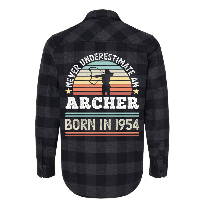 Archer Born 1954 70th Birthday Archery Gift Travel Flannel Shirt | Artistshot