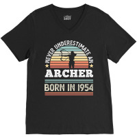 Archer Born 1954 70th Birthday Archery Gift Travel V-neck Tee | Artistshot