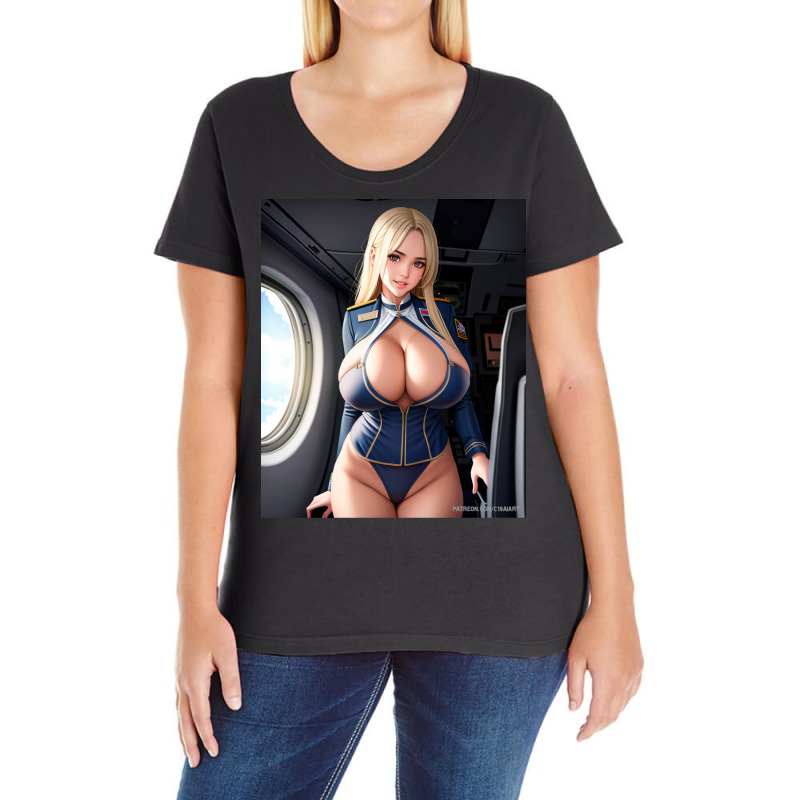 Co Pilot Attendant Ladies Curvy T-Shirt by takowudvarip | Artistshot