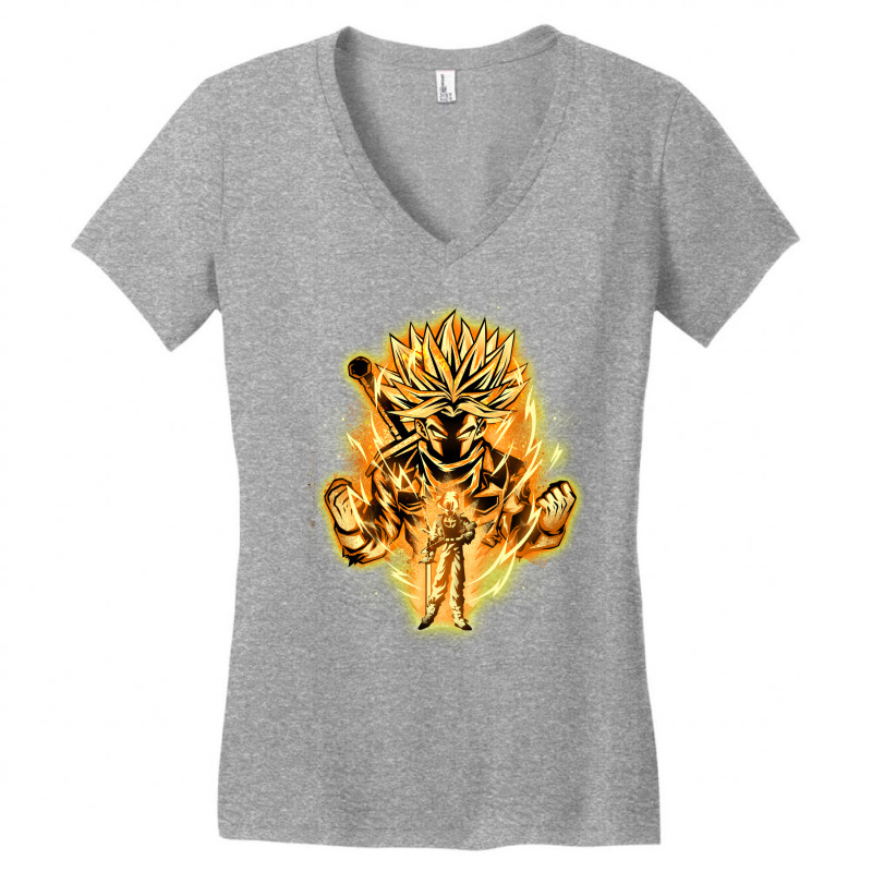 Golden Saiyan Trunks Women's V-Neck T-Shirt by lemoxmahichu | Artistshot